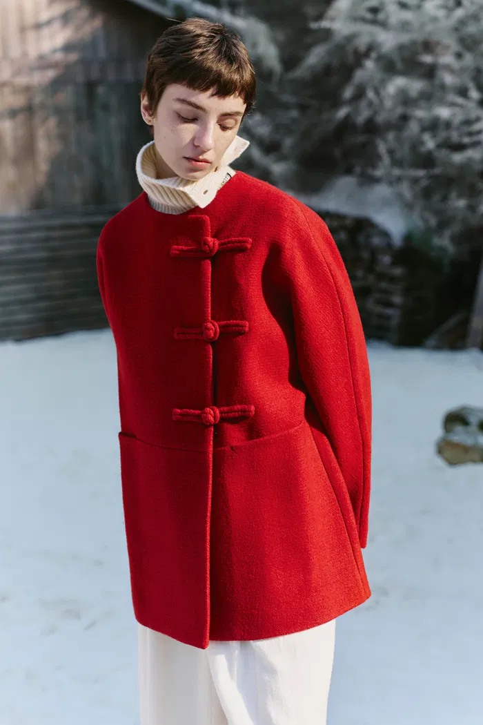 Nova New Oriental Style Coat in Wool Blend